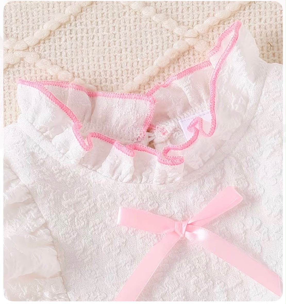 Korean Style Pink Tweed Bow Dress Set for Girls