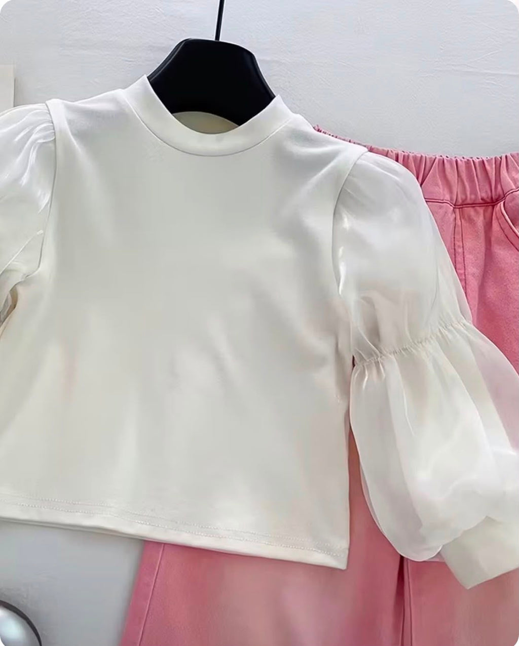 Girls’ Pink Ruffle Top & Pants Set