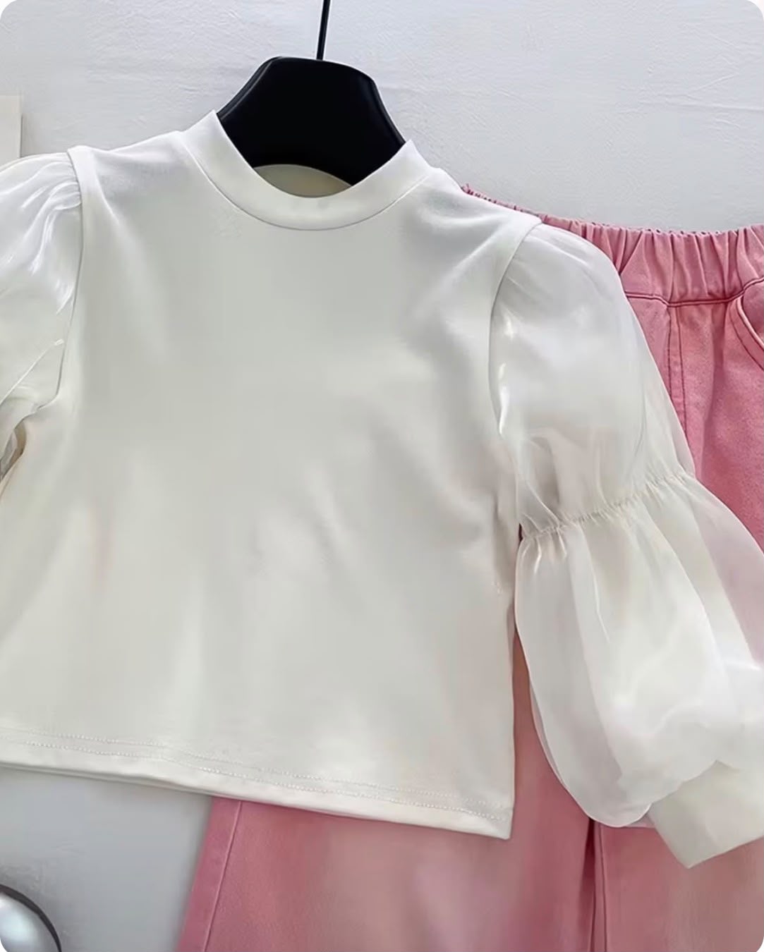 Girls’ Pink Ruffle Top & Pants Set