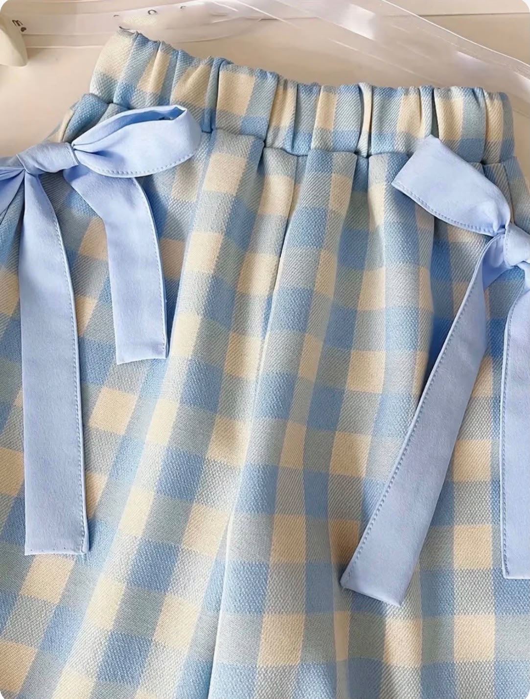 Sky Blue Gingham Kids Co-Ord Set with Matching Bag | GENZIKIDS