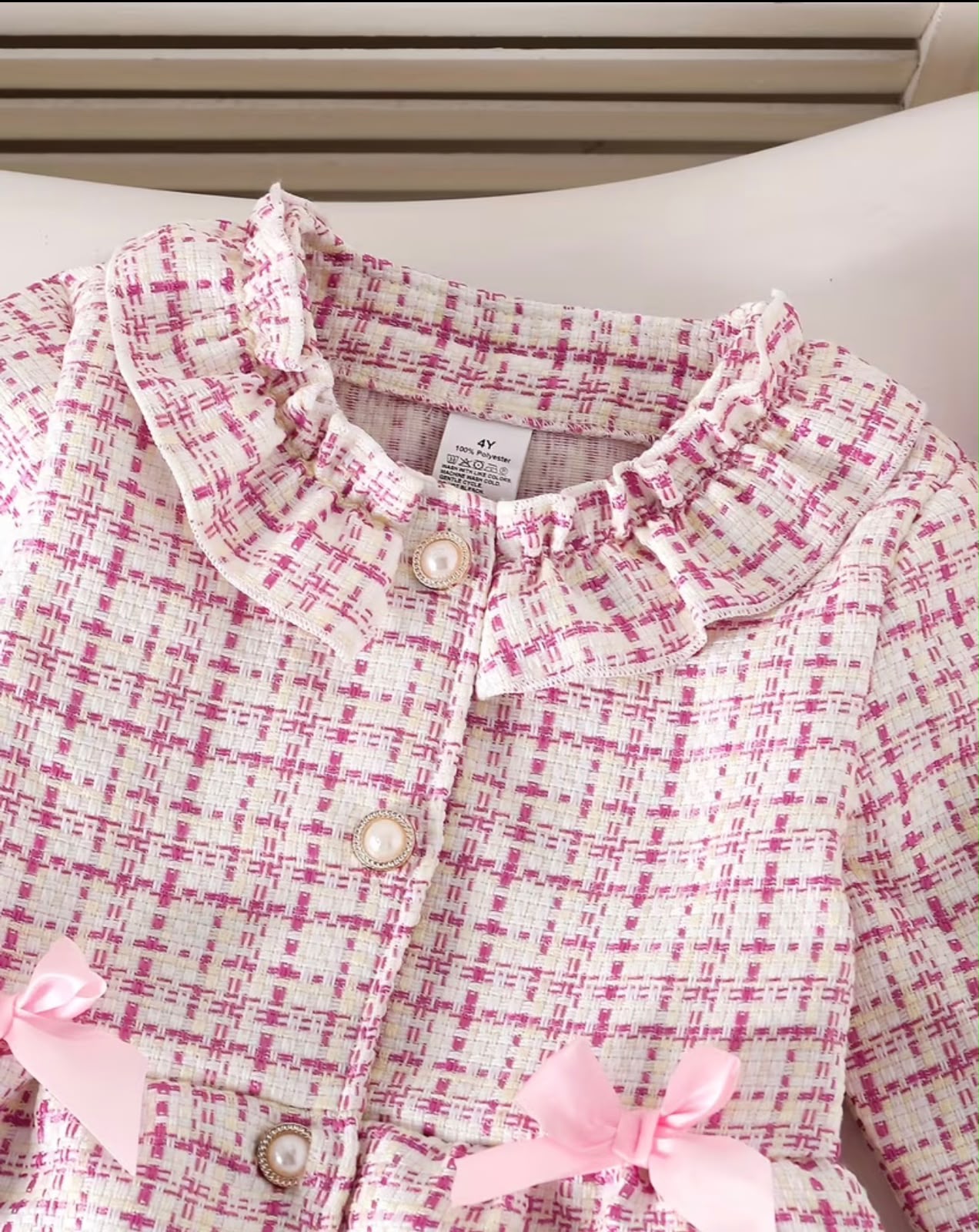 Pink Tweed Princess Dress with Matching Beret for Girls | Premium Party Wear | GENZ KIDS.CO