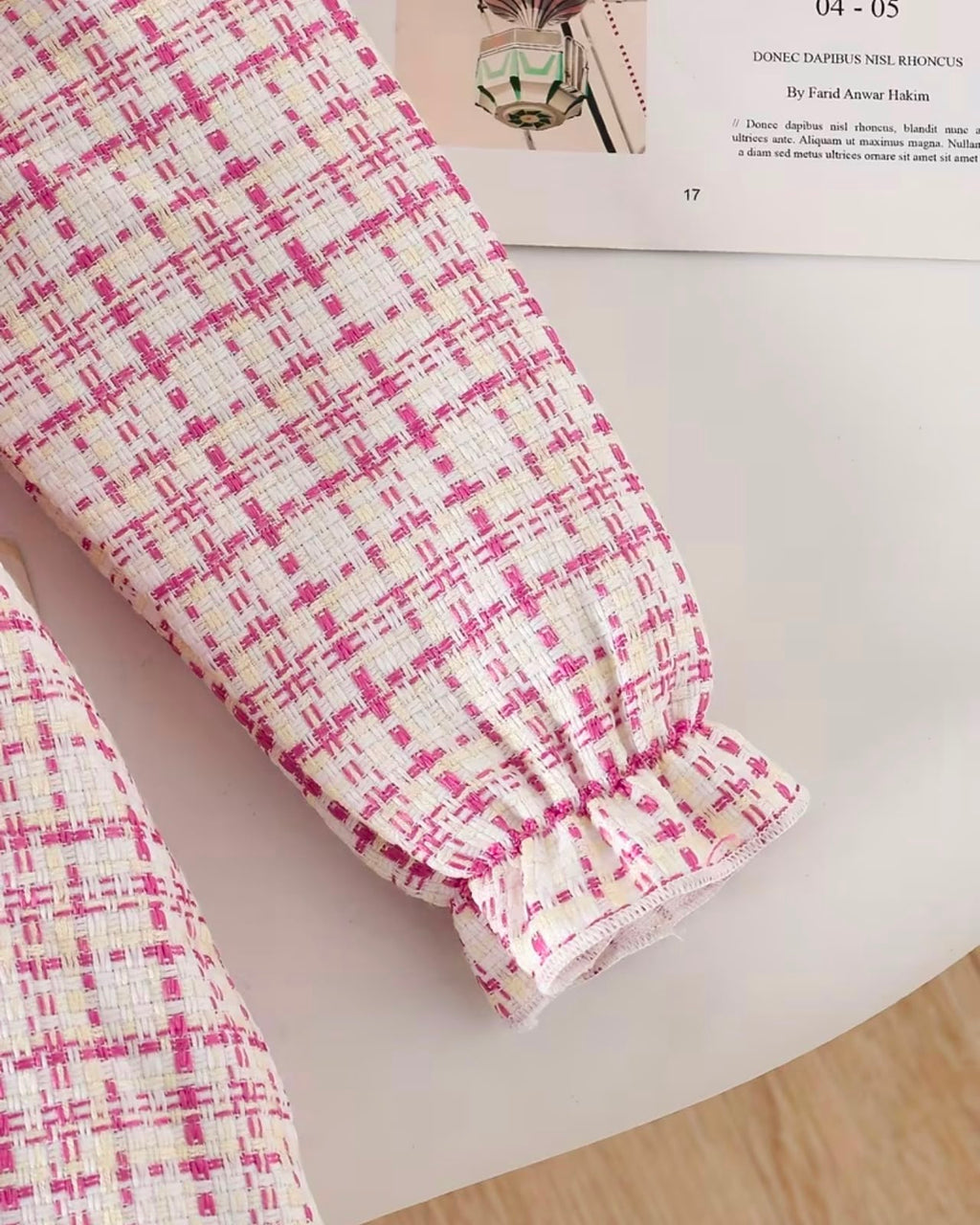 Pink Tweed Princess Dress with Matching Beret for Girls | Premium Party Wear | GENZ KIDS.CO